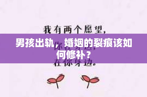 男孩出轨，婚姻的裂痕该如何修补？