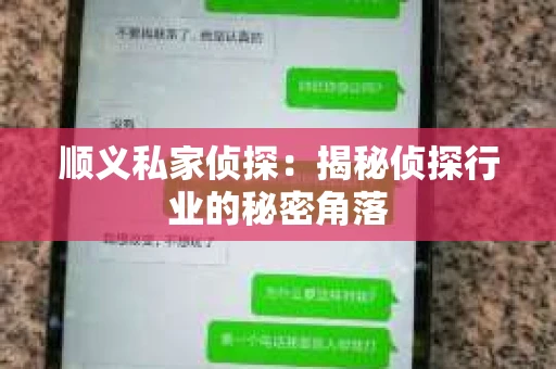 顺义私家侦探：揭秘侦探行业的秘密角落