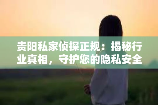 贵阳私家侦探正规：揭秘行业真相，守护您的隐私安全