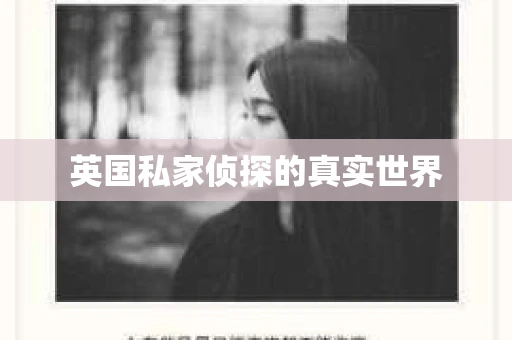 英国私家侦探的真实世界