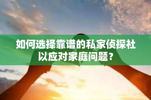 如何选择靠谱的私家侦探社以应对家庭问题？