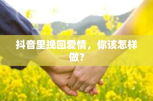 抖音里挽回爱情，你该怎样做？